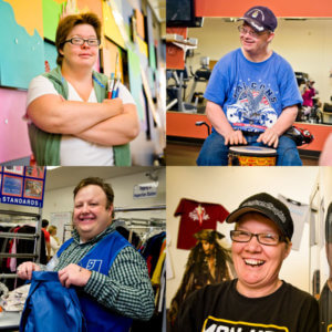 Smiling members of Goodwill