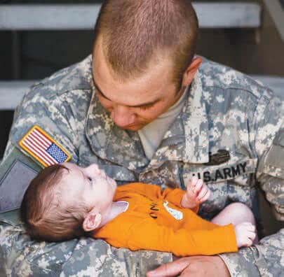 veteran with baby