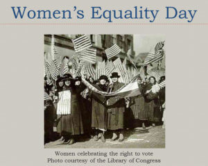 Women celebrating the right to vote.